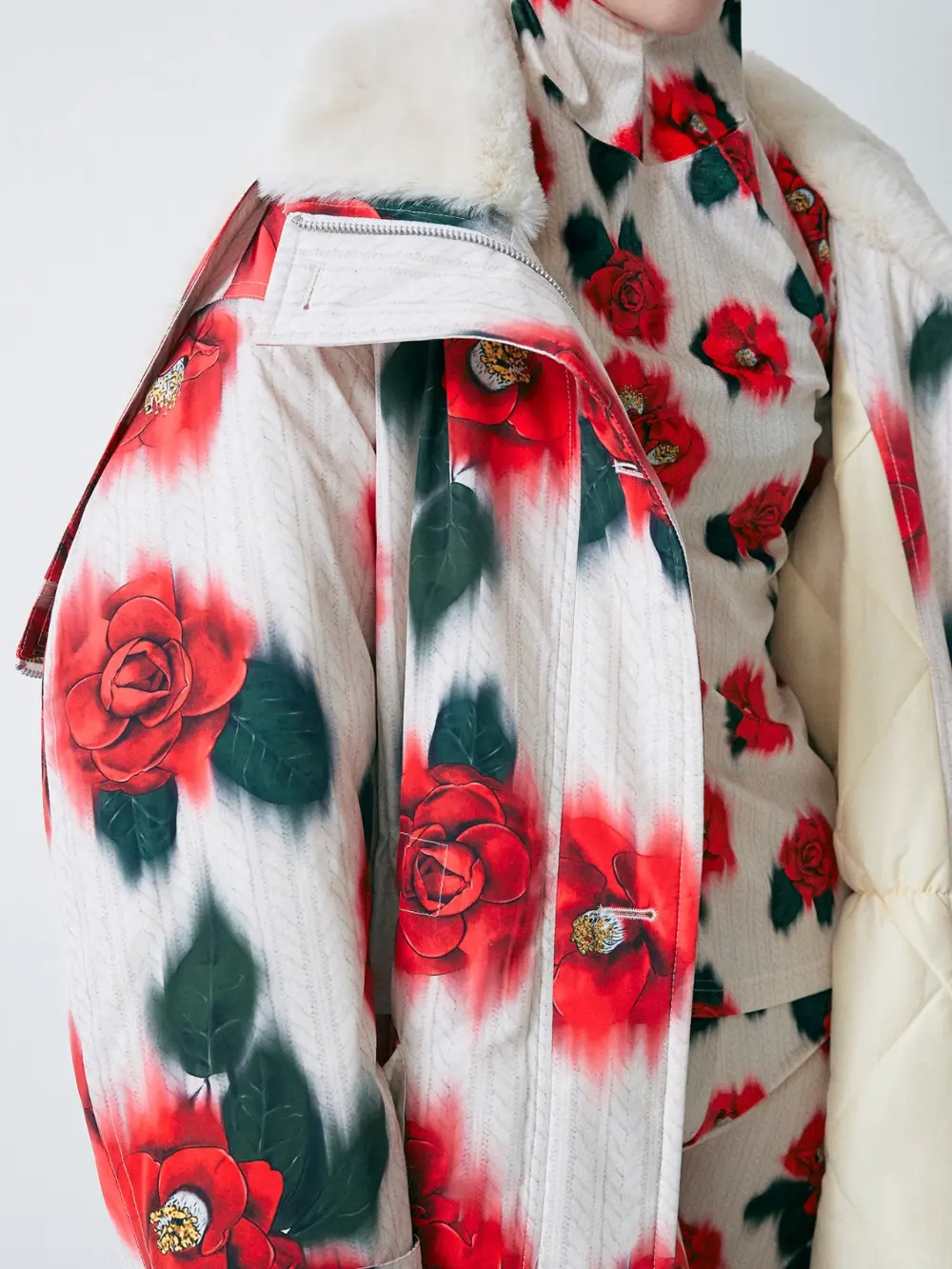 Camellia Knit Parka Coat