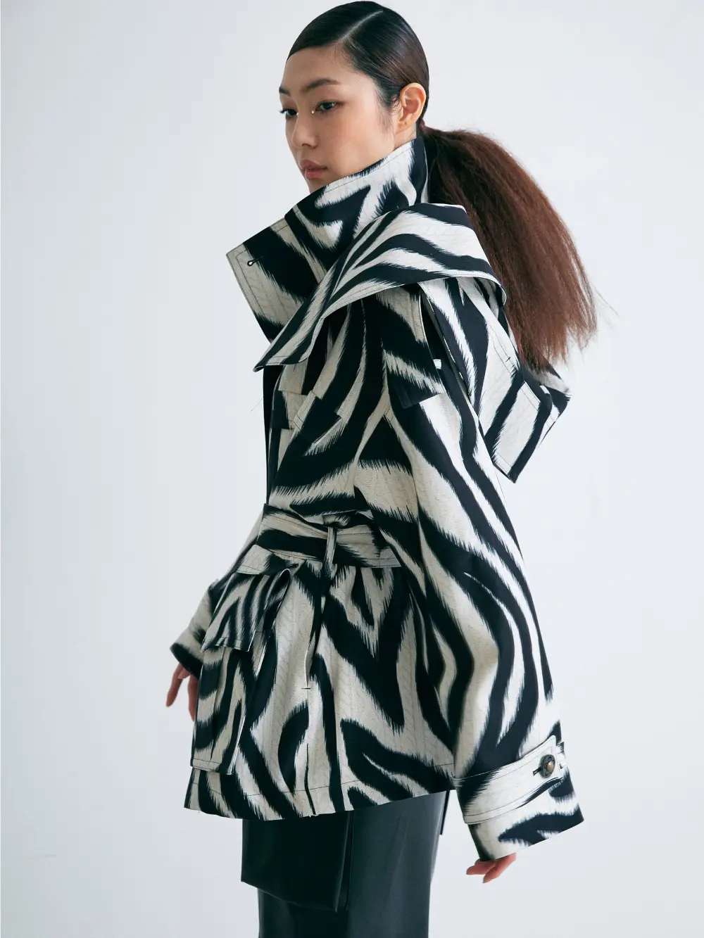 Zebra Knit Pocket Jacket