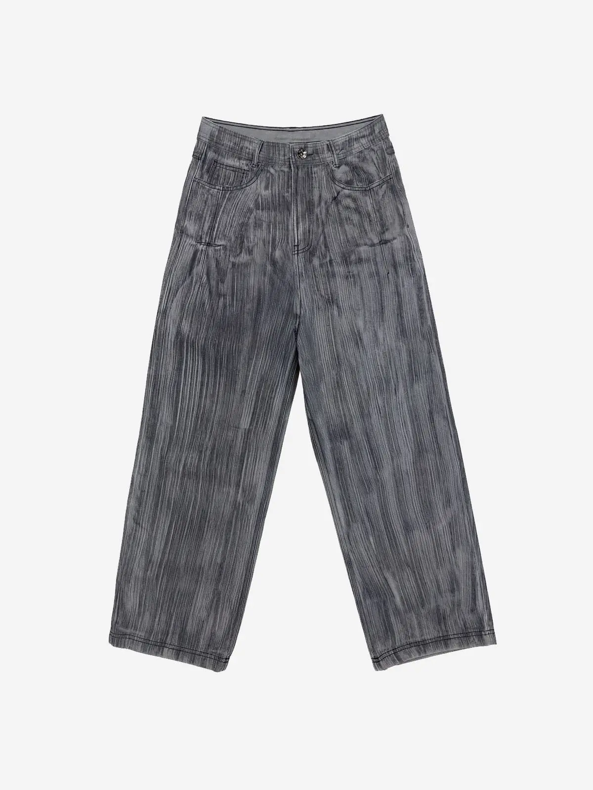 Brushed Oil Washed Wide Denim Pants Grey