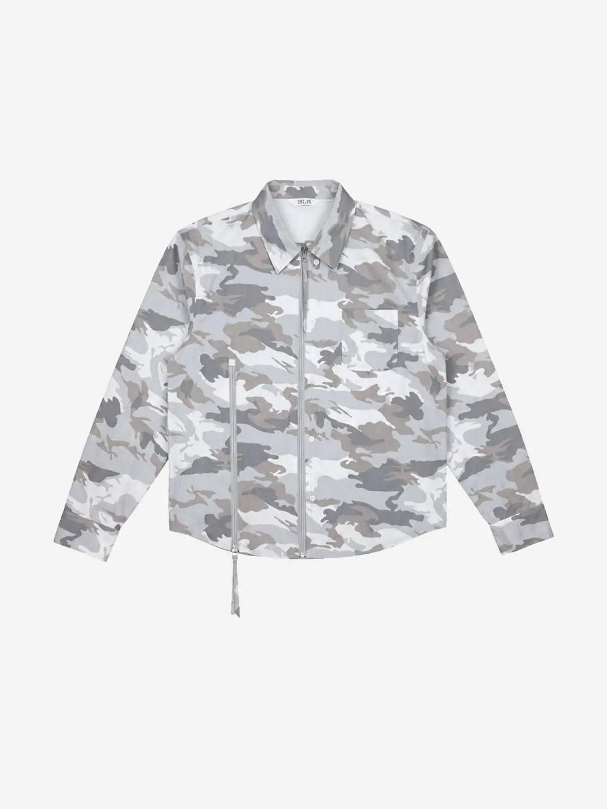 Camo Zip-Up Overshirt Ivory