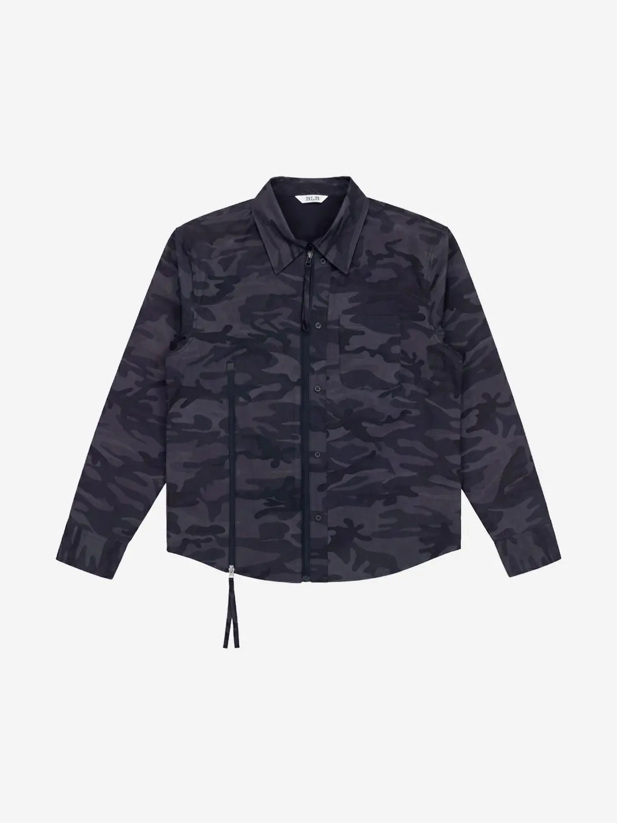 Camo Zip-Up Overshirt Charcoal