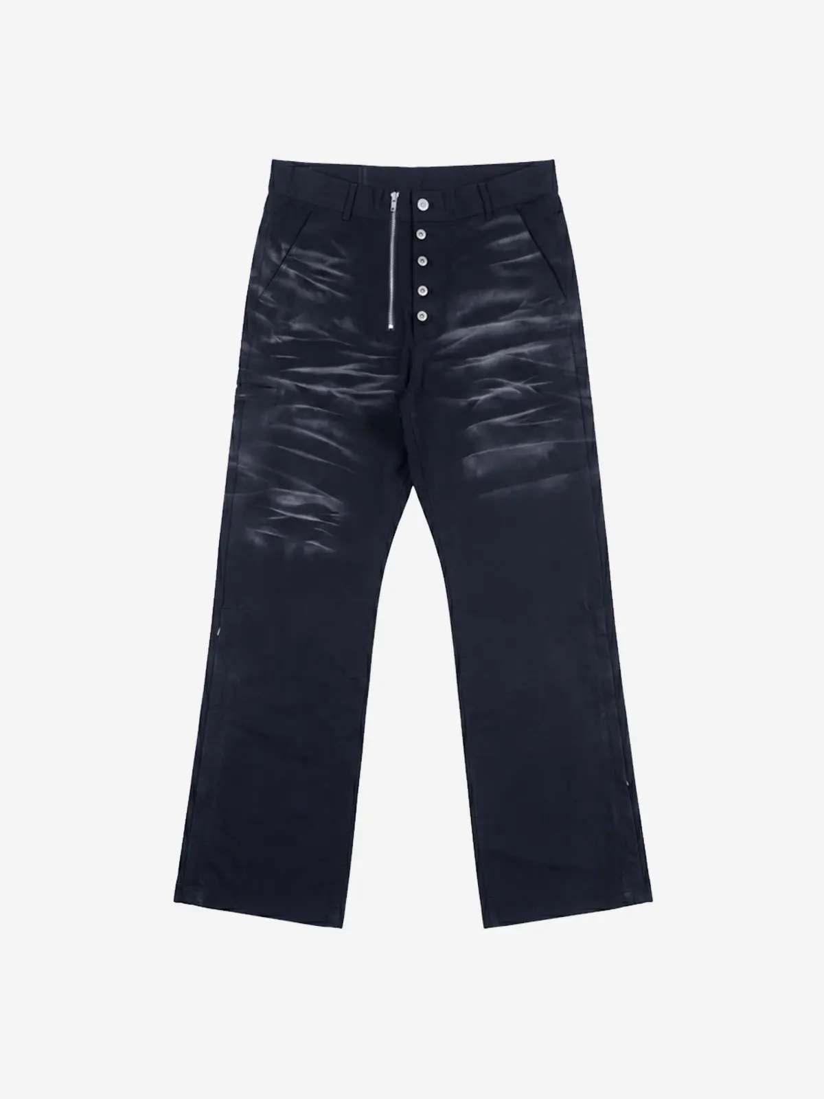 Spray Washed Semi-Flare Pants Black