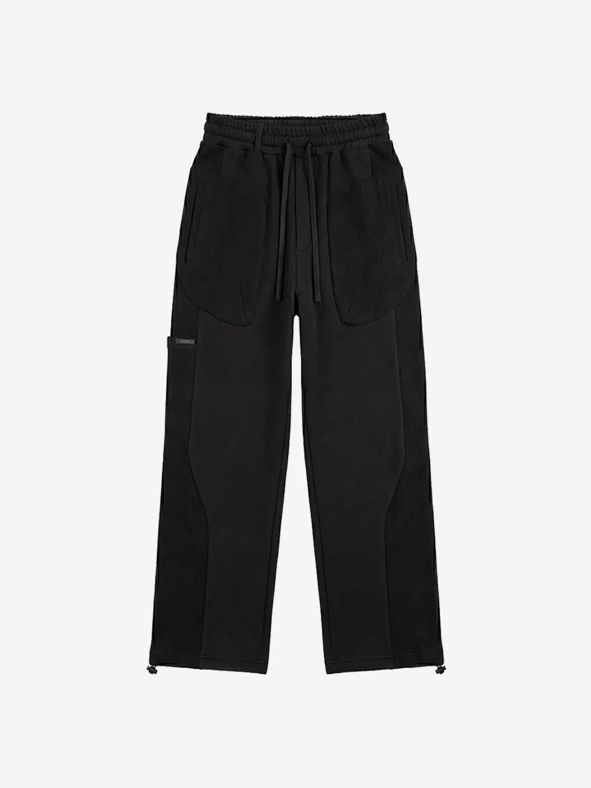 Waffle Mix Washed Sweat Pants Black