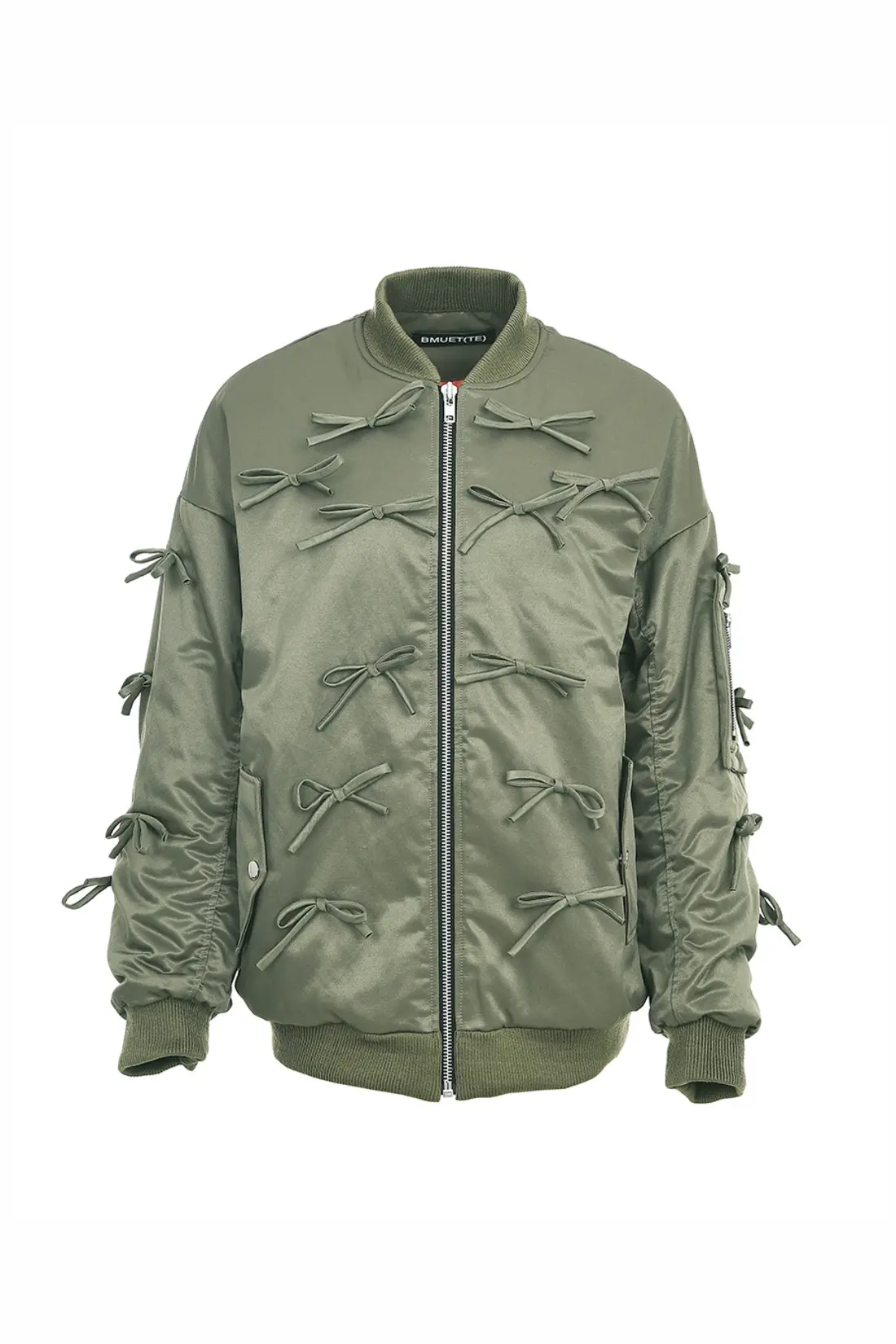 Ribbon Bomber Jacket Khaki