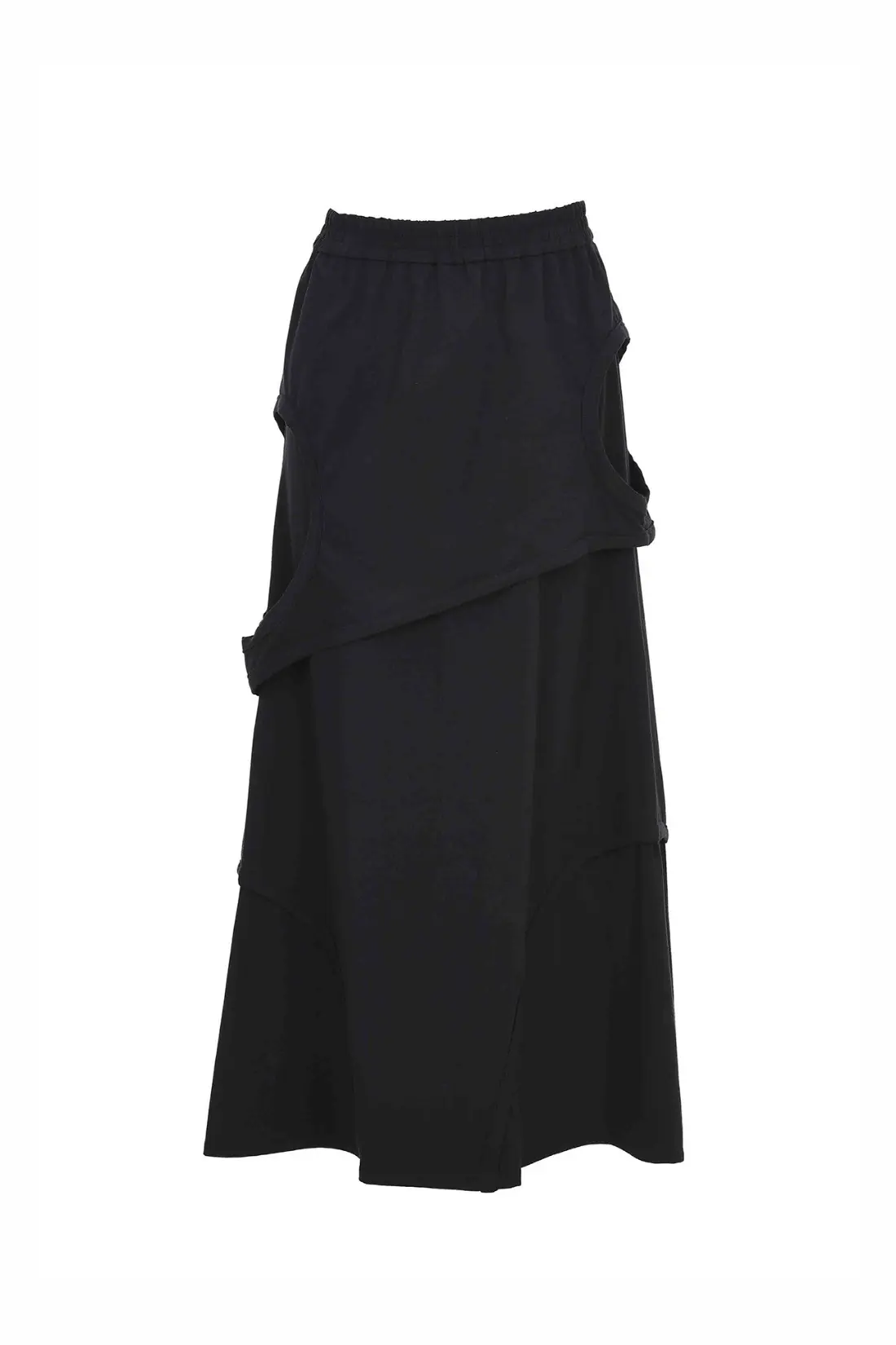 Cut-Out Detail Banding Skirt Black