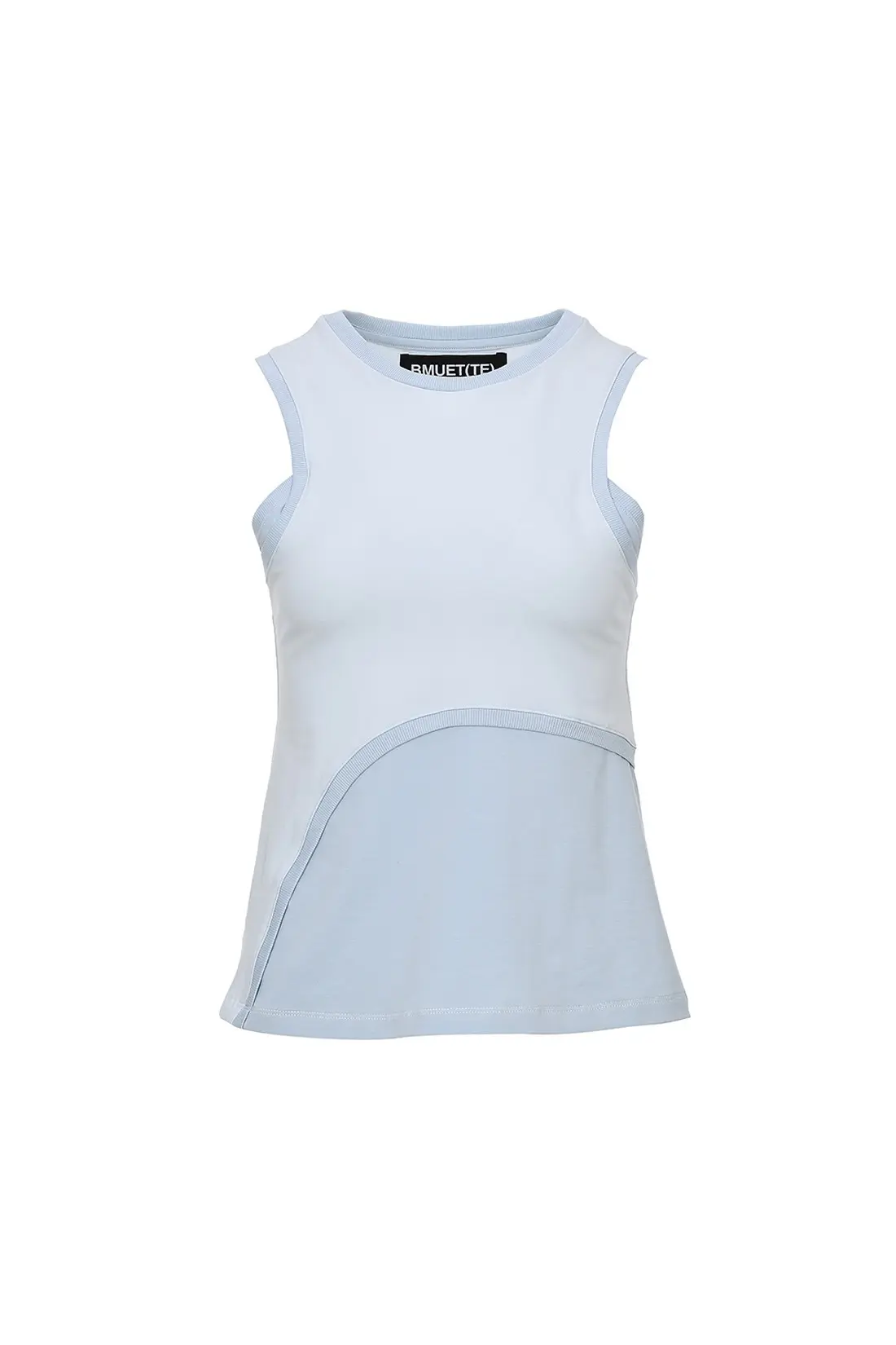 Curve Line Sleeveless Top Blue