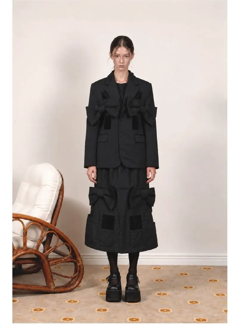 Cutout Bow Ribbon Jacket
