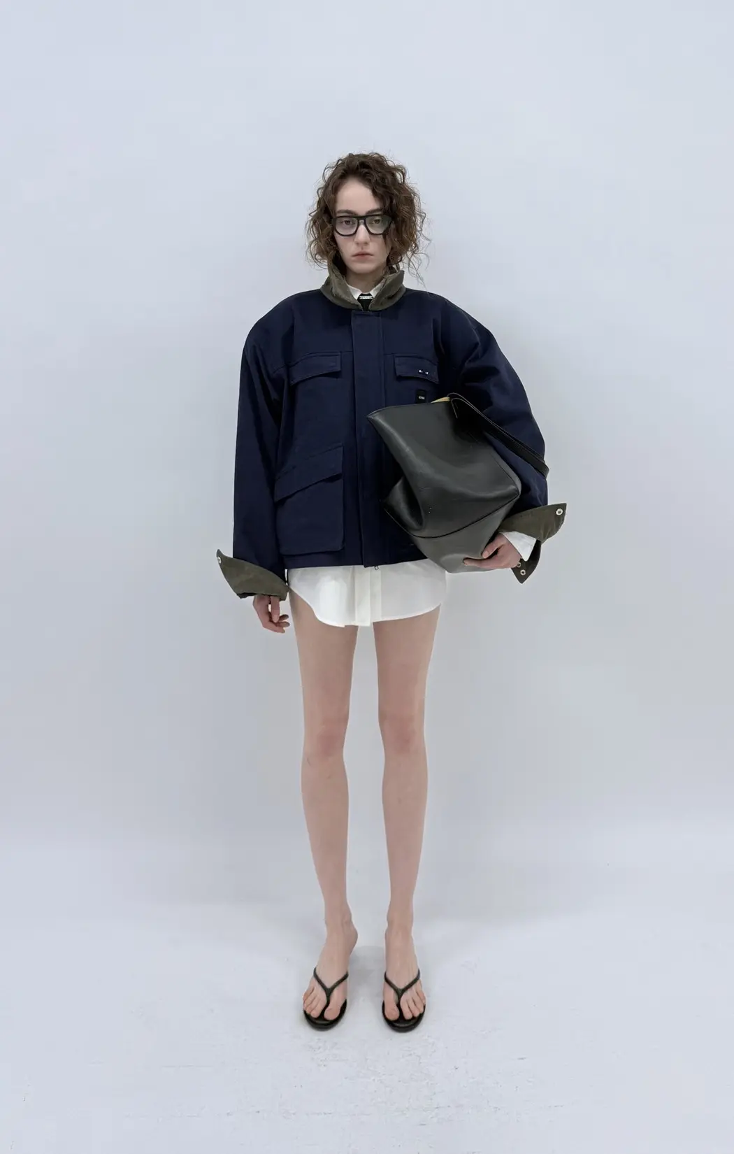Corduroy Collar Oxford Crop Work Jacket