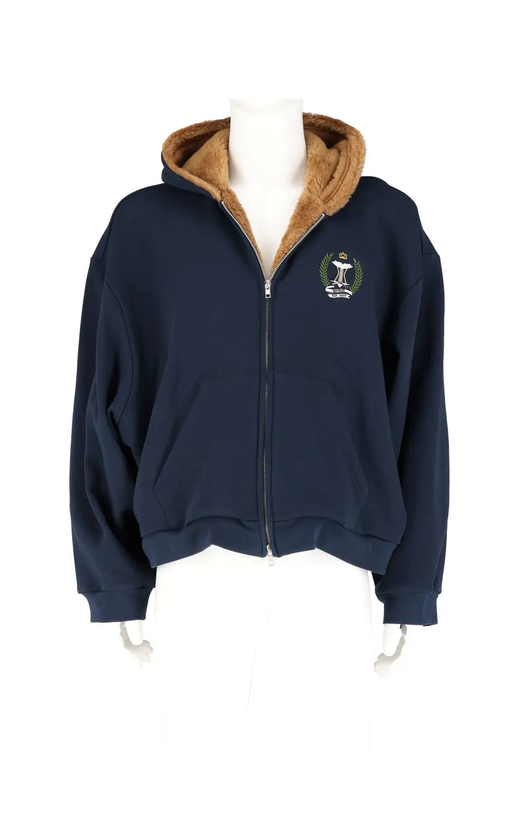 Fur Lining Hoodie Zip-Up