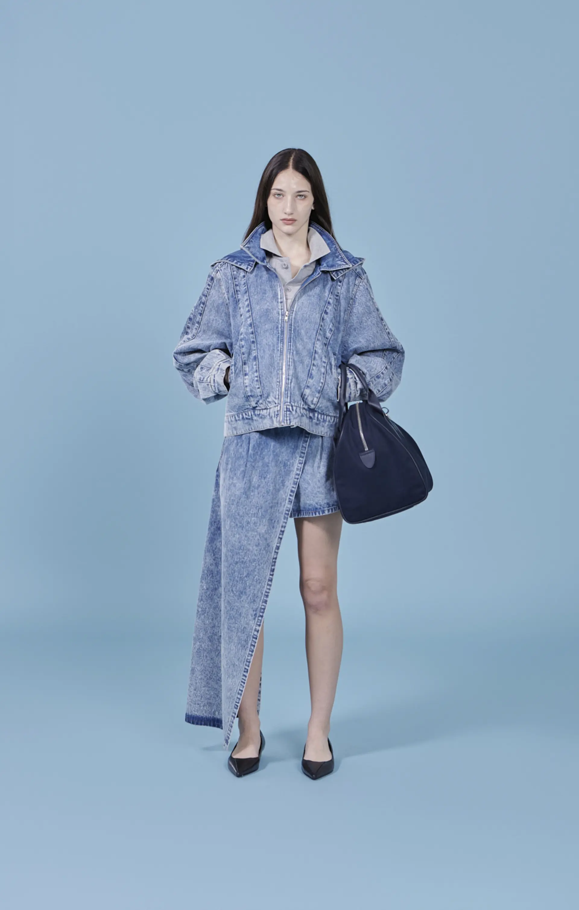 Linear Blocking Denim Jacket