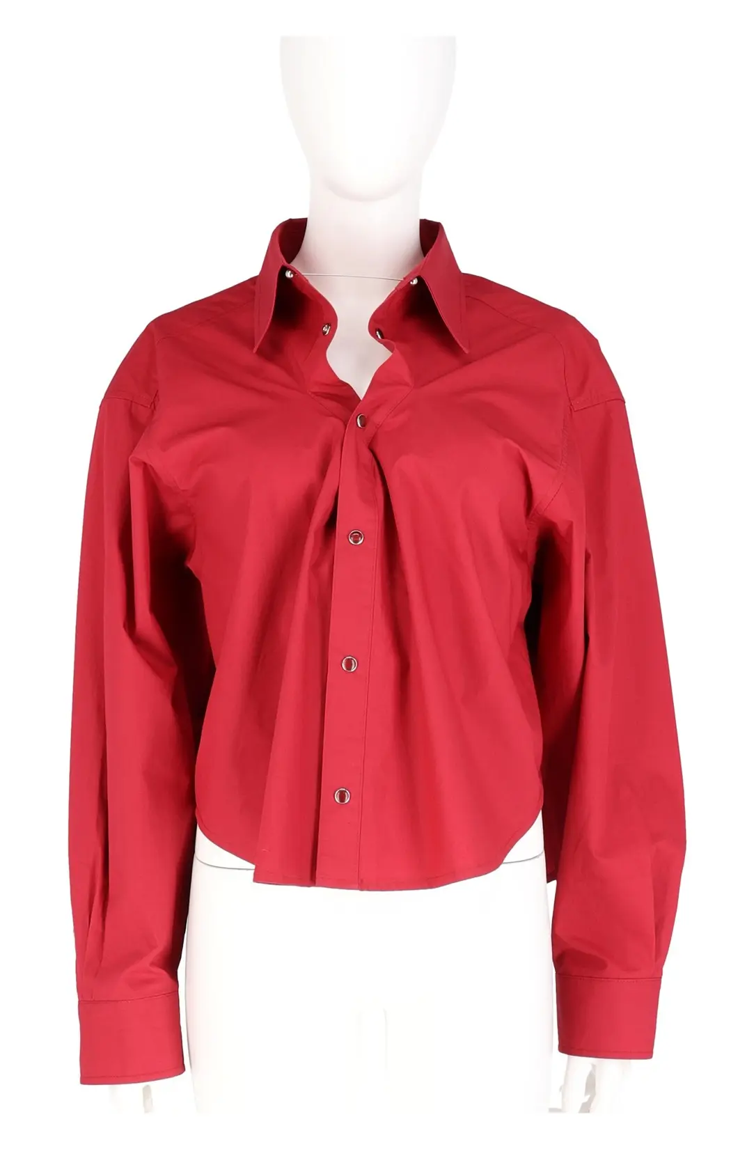 Wave Placket Crop Shirt