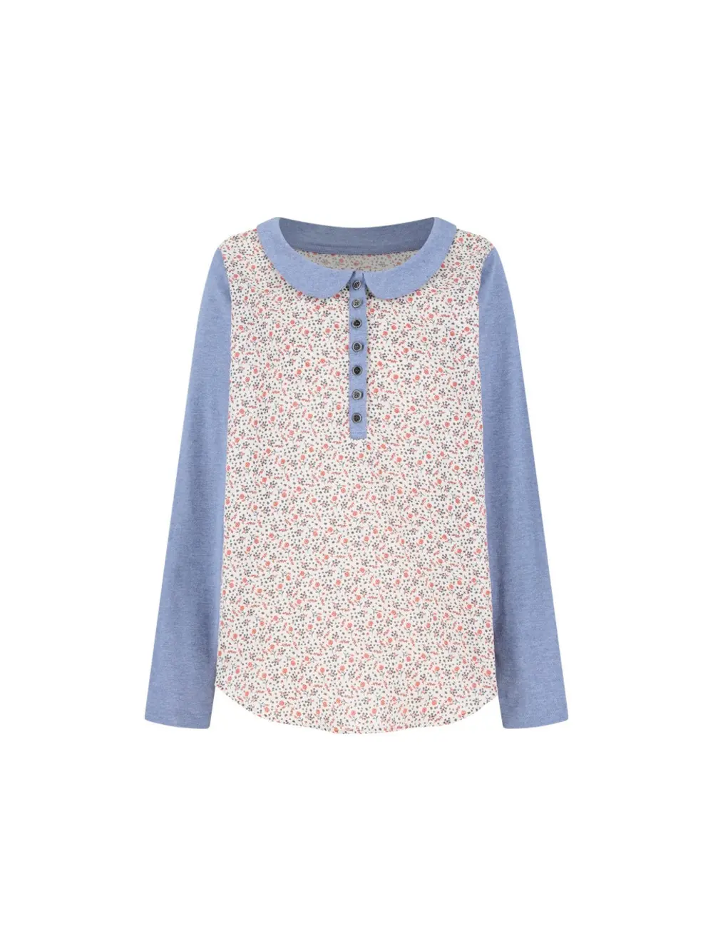 Sipur Collar Sleeve Top (BLUE FLORET)