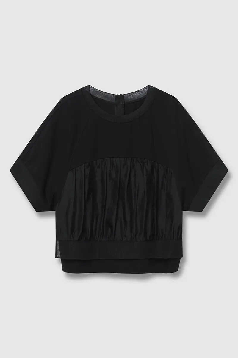 Round Half Zip T-Shirt White