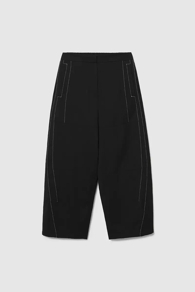 Volume Stitch Pants Black