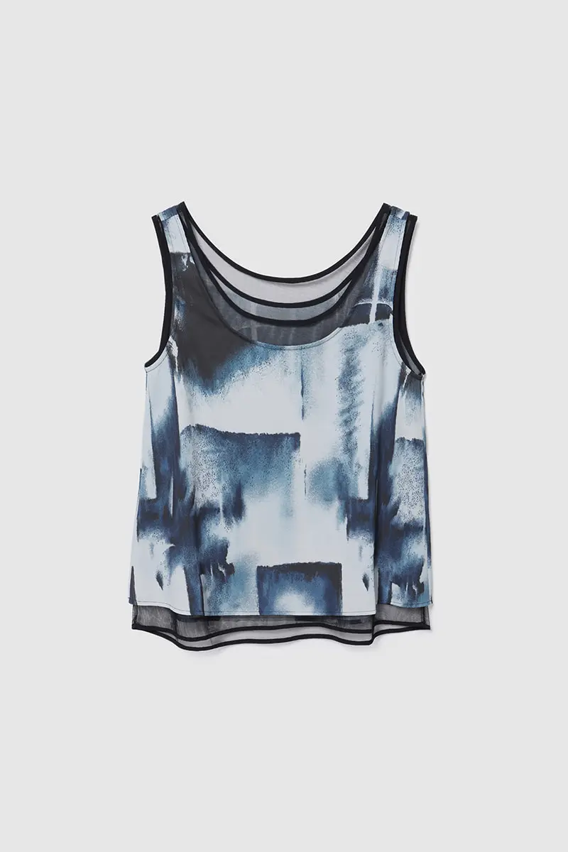 Double Layer Sleeveless Blue PT
