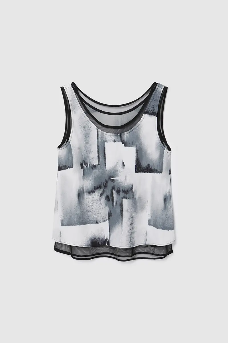 Double Layer Sleeveless Black PT