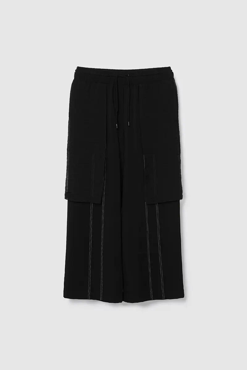 Contrast Stitch Pants Black