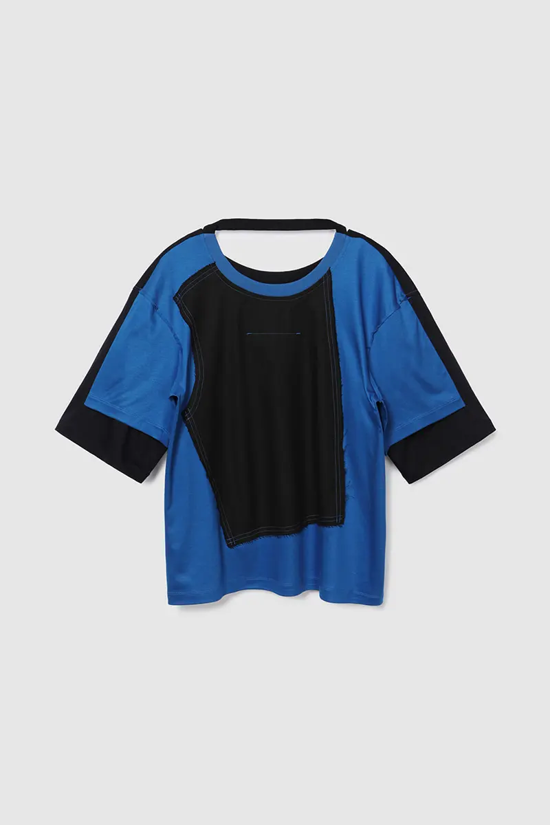 Double Sleeve Colored T-Shirt Blue