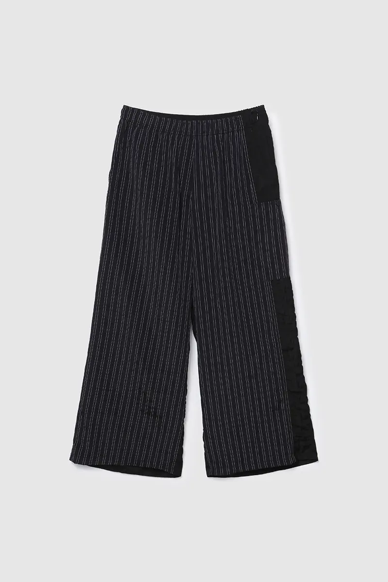 Stripe Panel Banding Pants Black PT
