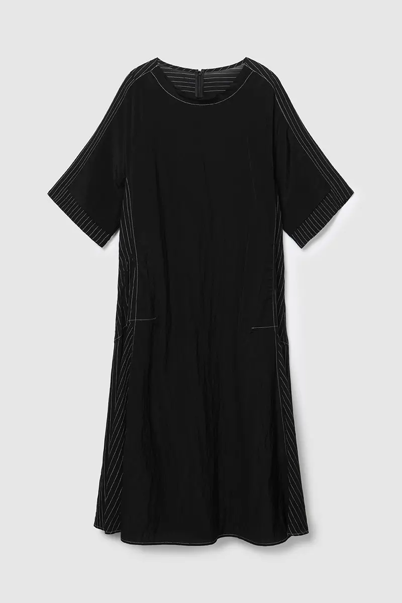 Stripe Panel Dress Black PT