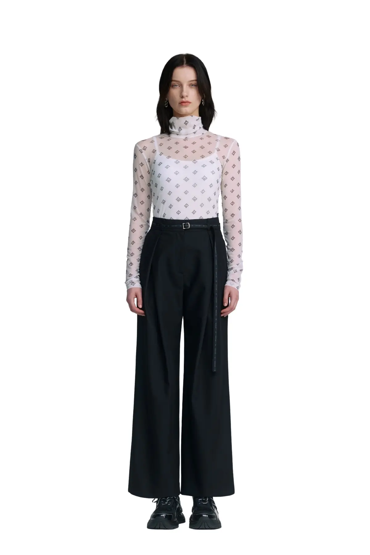 Belted Pintuck Pants (BK)
