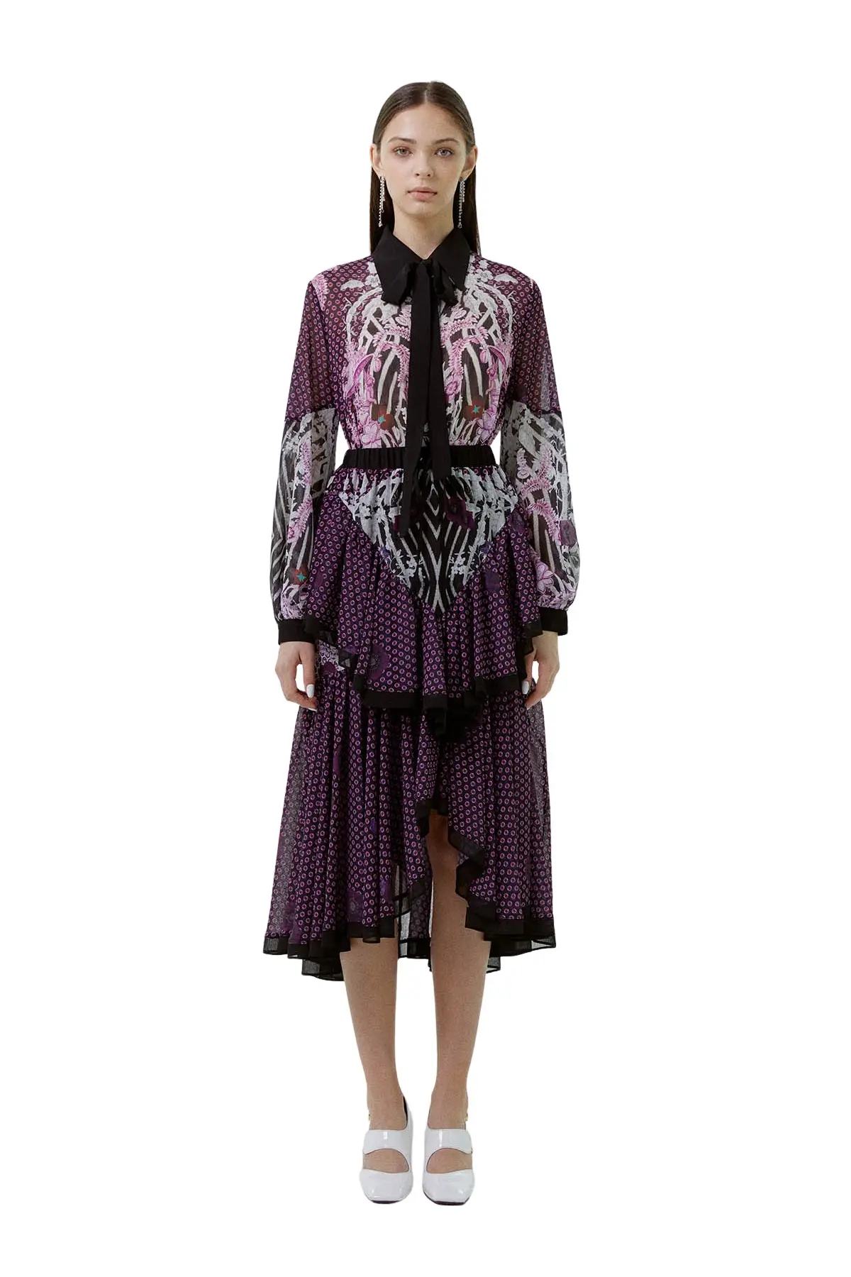 Unbalanced Ruffle Skirt (PURPLE)