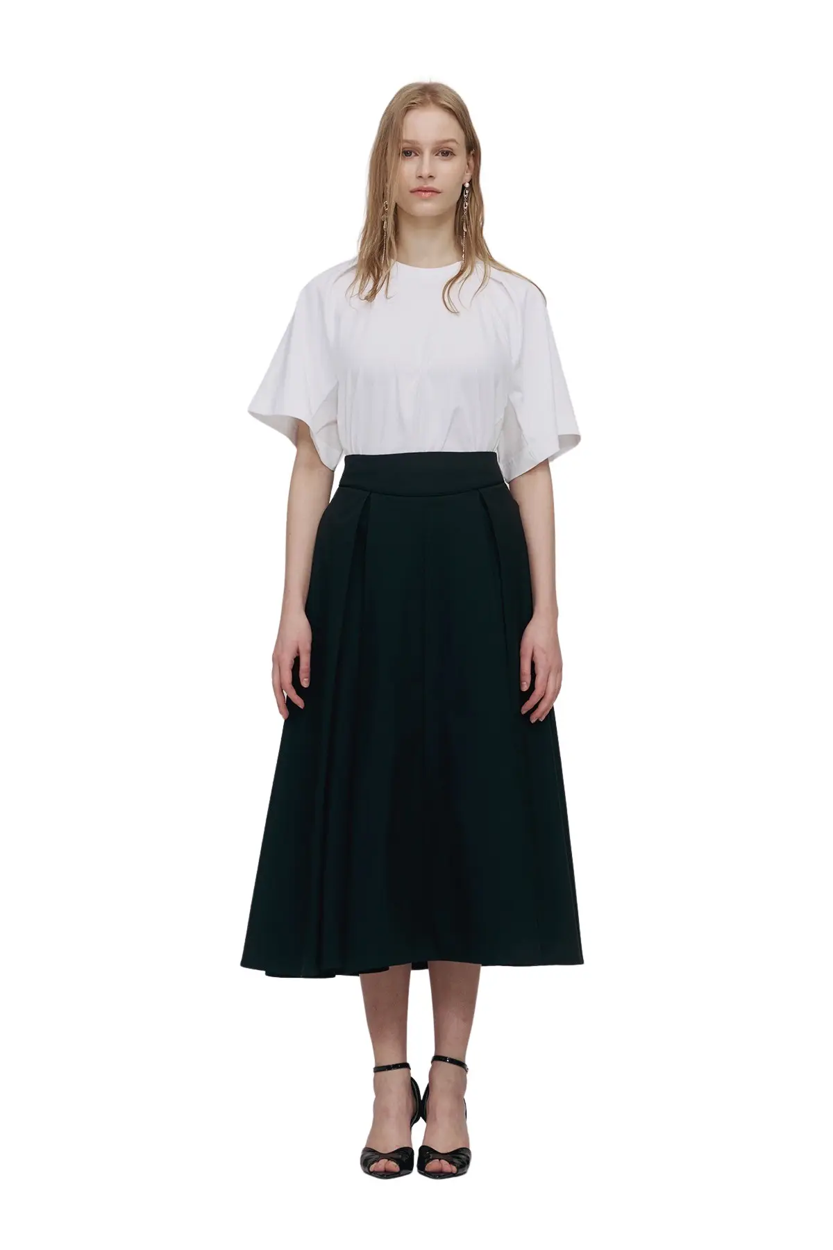 Piping Pintuck Skirt (BK)