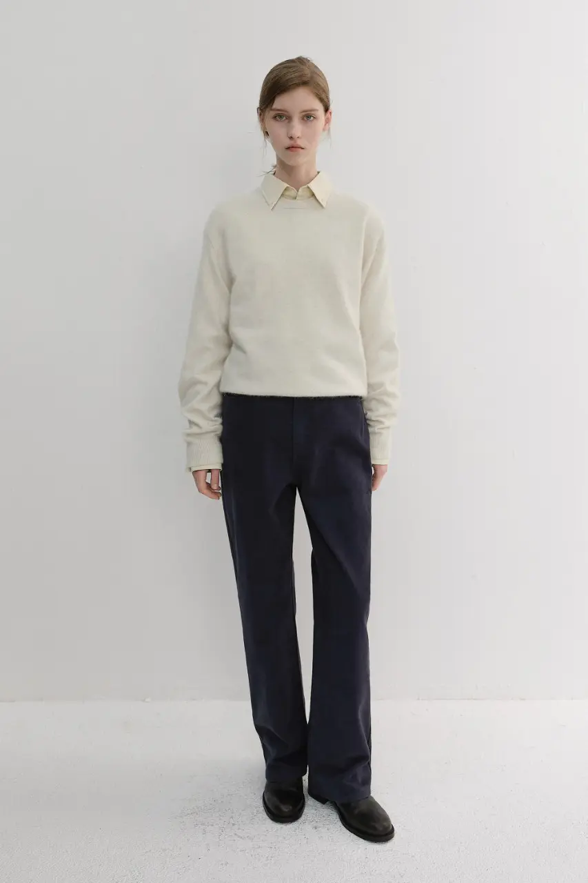 Brushed Straight Jeans (Navy)