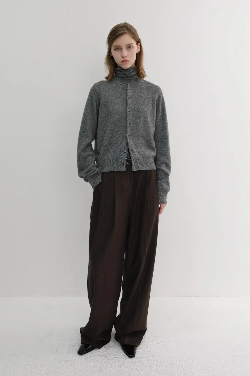 Winter Flannel Slacks (Dark Brown Stripe)