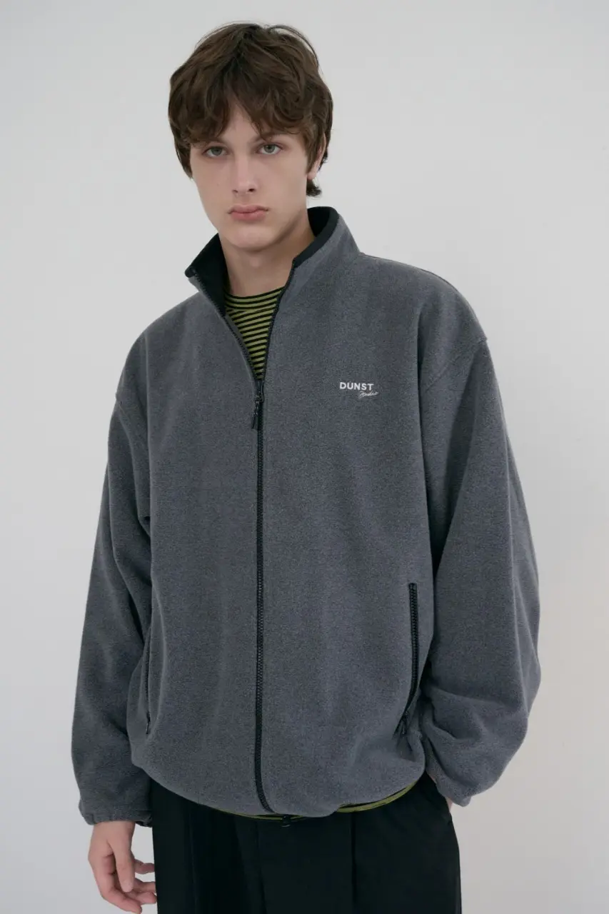 Unisex Zip-Up Fleece Sweatshirt (Charcoal Grey)