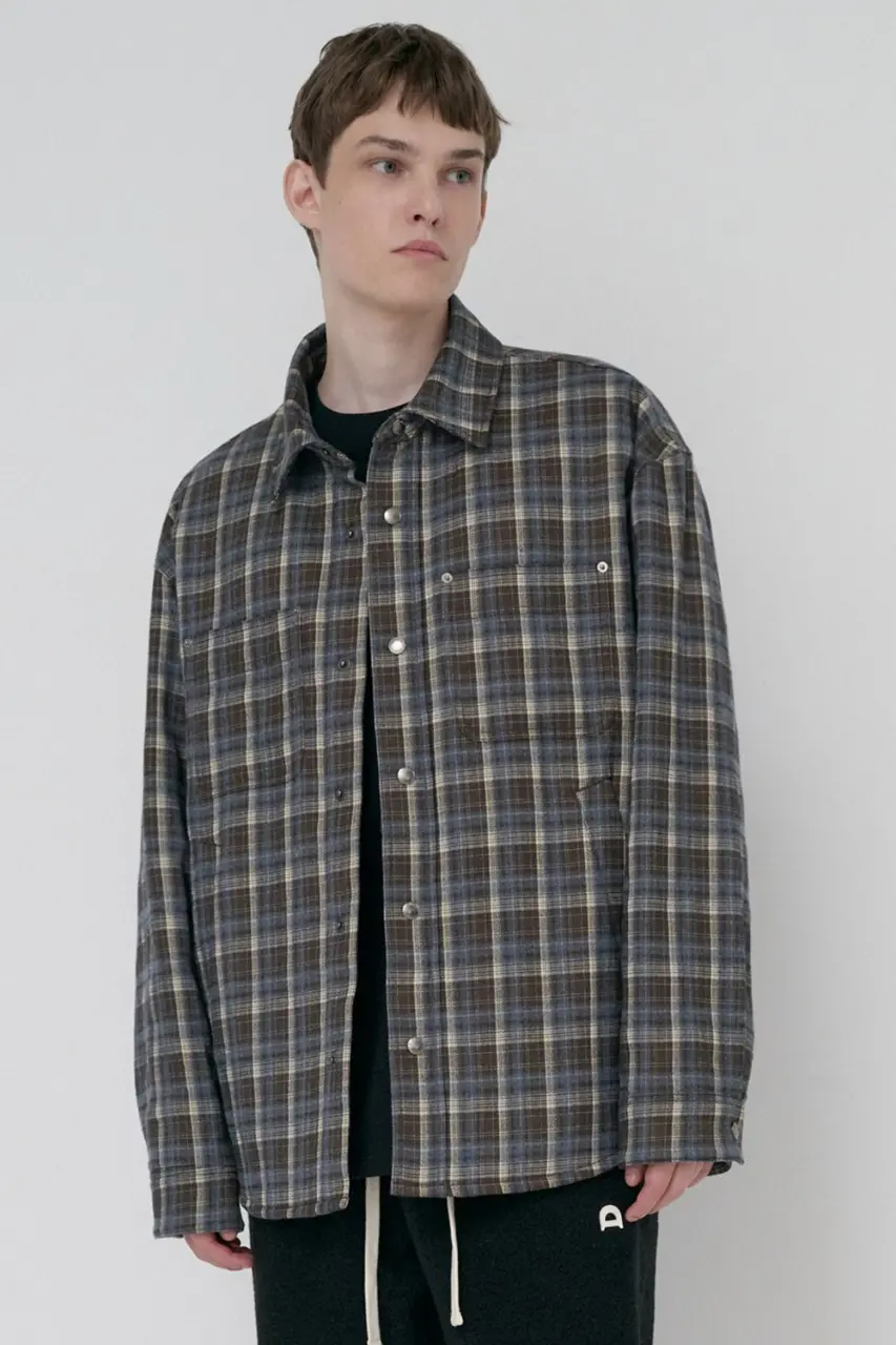 Unisex Quilted Flannel Shirt (Brown Check)