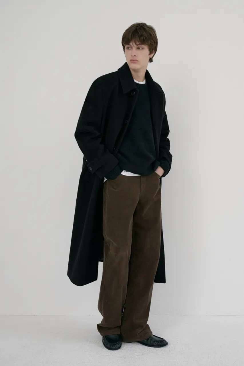 Unisex Belted Cashmere Mac Coat (Black)