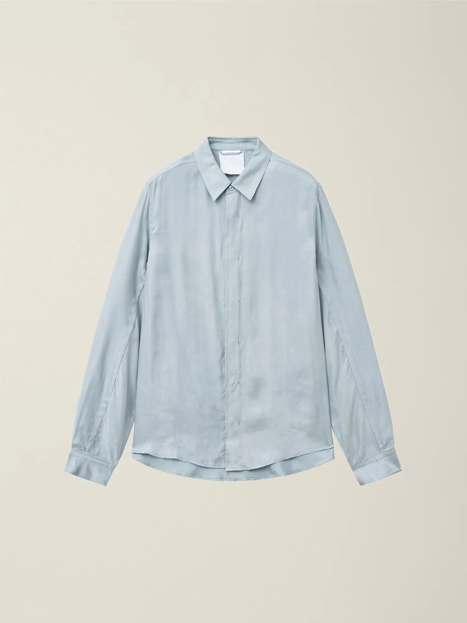 Men's Standard Collar Hand Dyed Cupra Shirt (Dusty Blue)