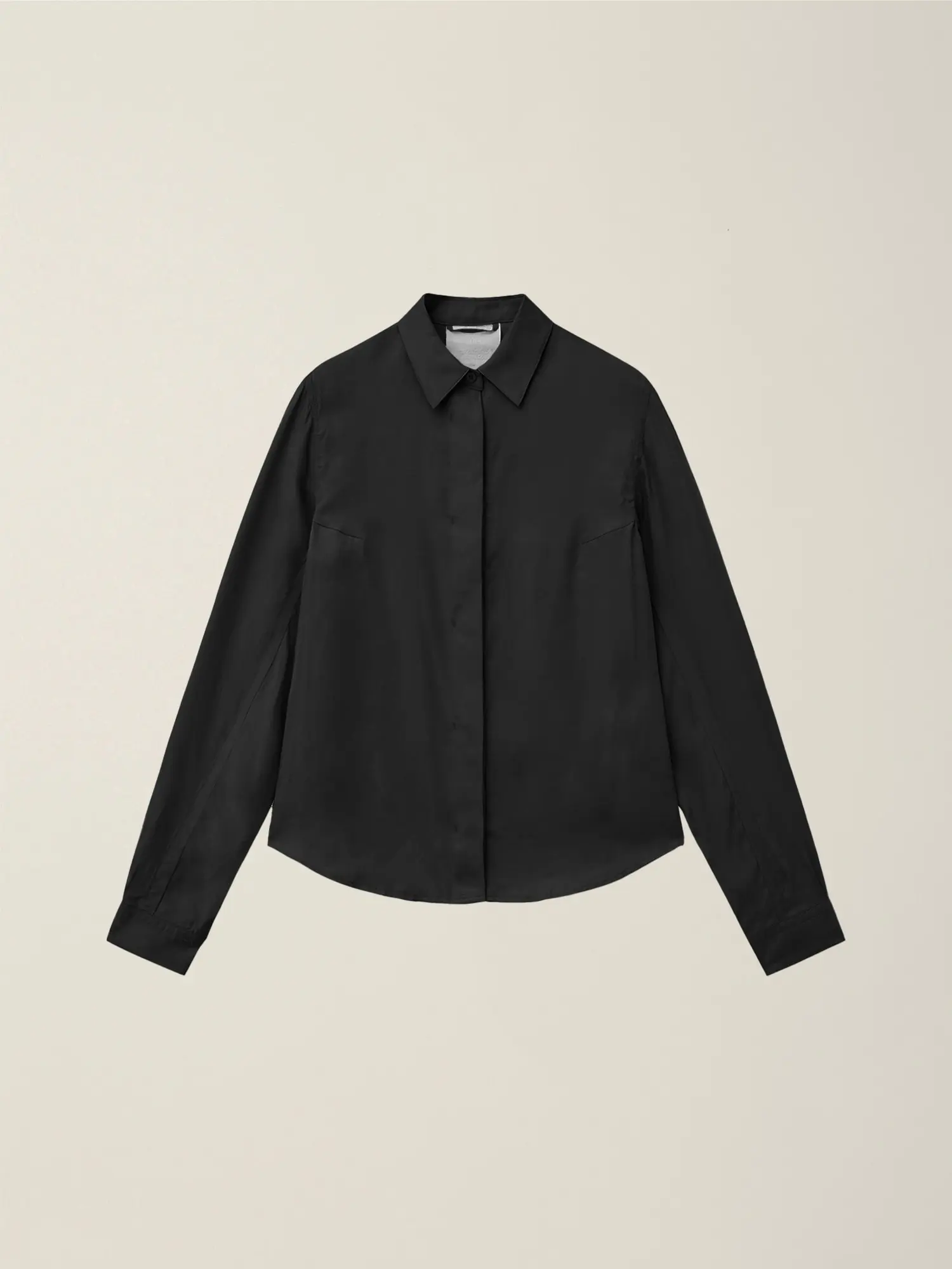 Women's Standard Collar Hand Dyed Cupra Shirt (Black)
