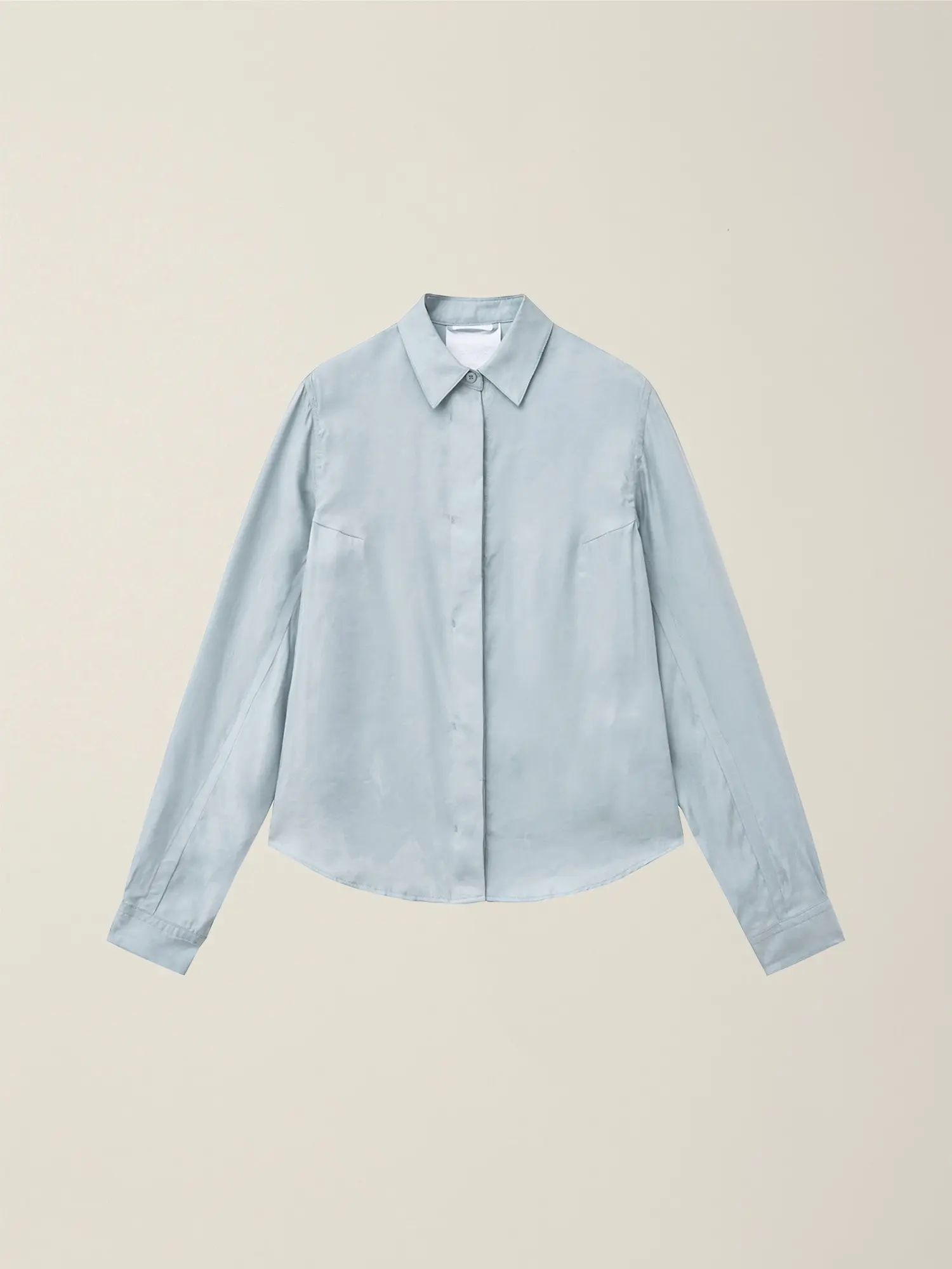 Women's Standard Collar Hand Dyed Cupra Shirt (Dusty Blue)