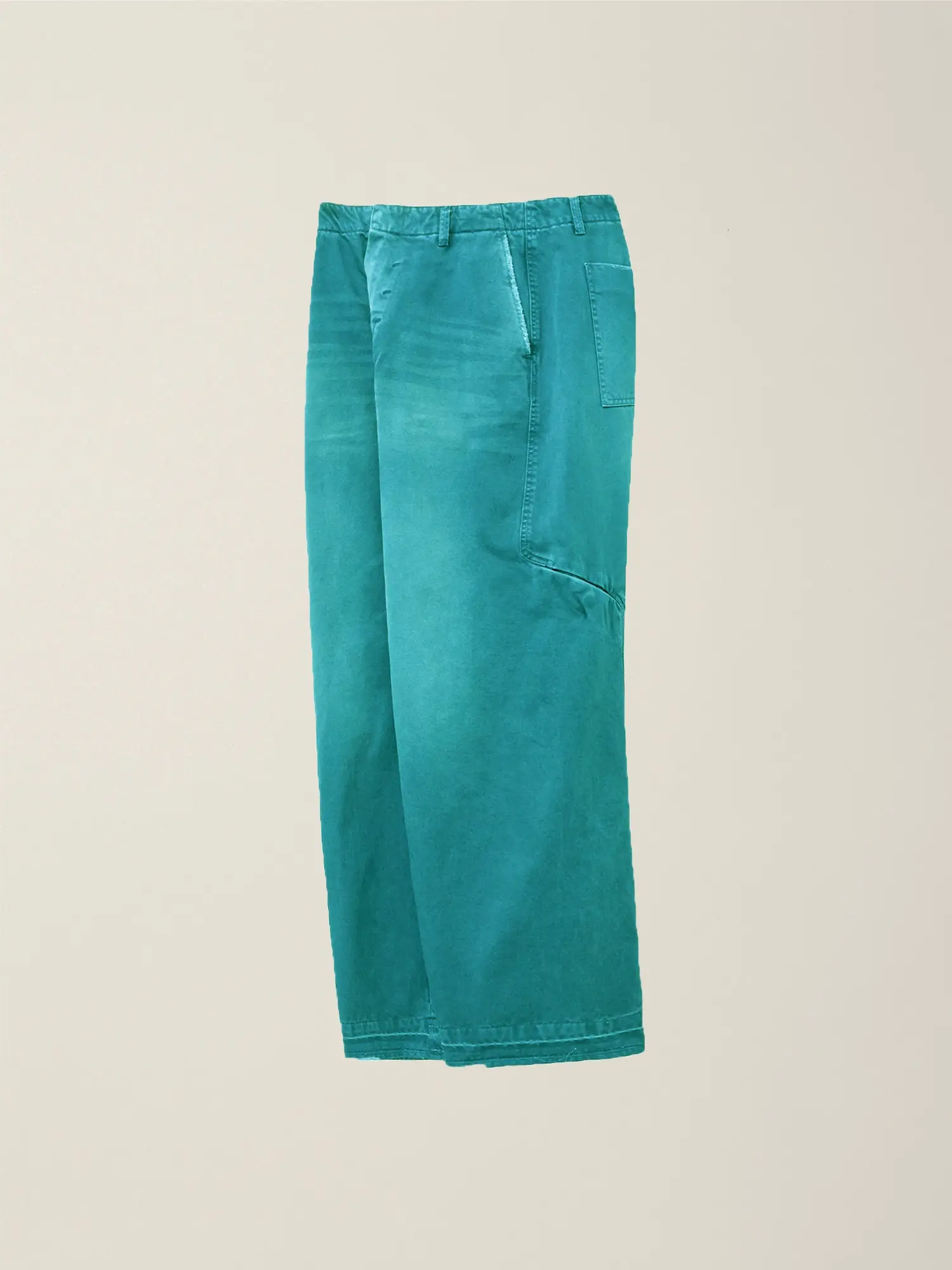 Garment Dyed Side Knee Pocket Washed Pants (Washed Teal Green)