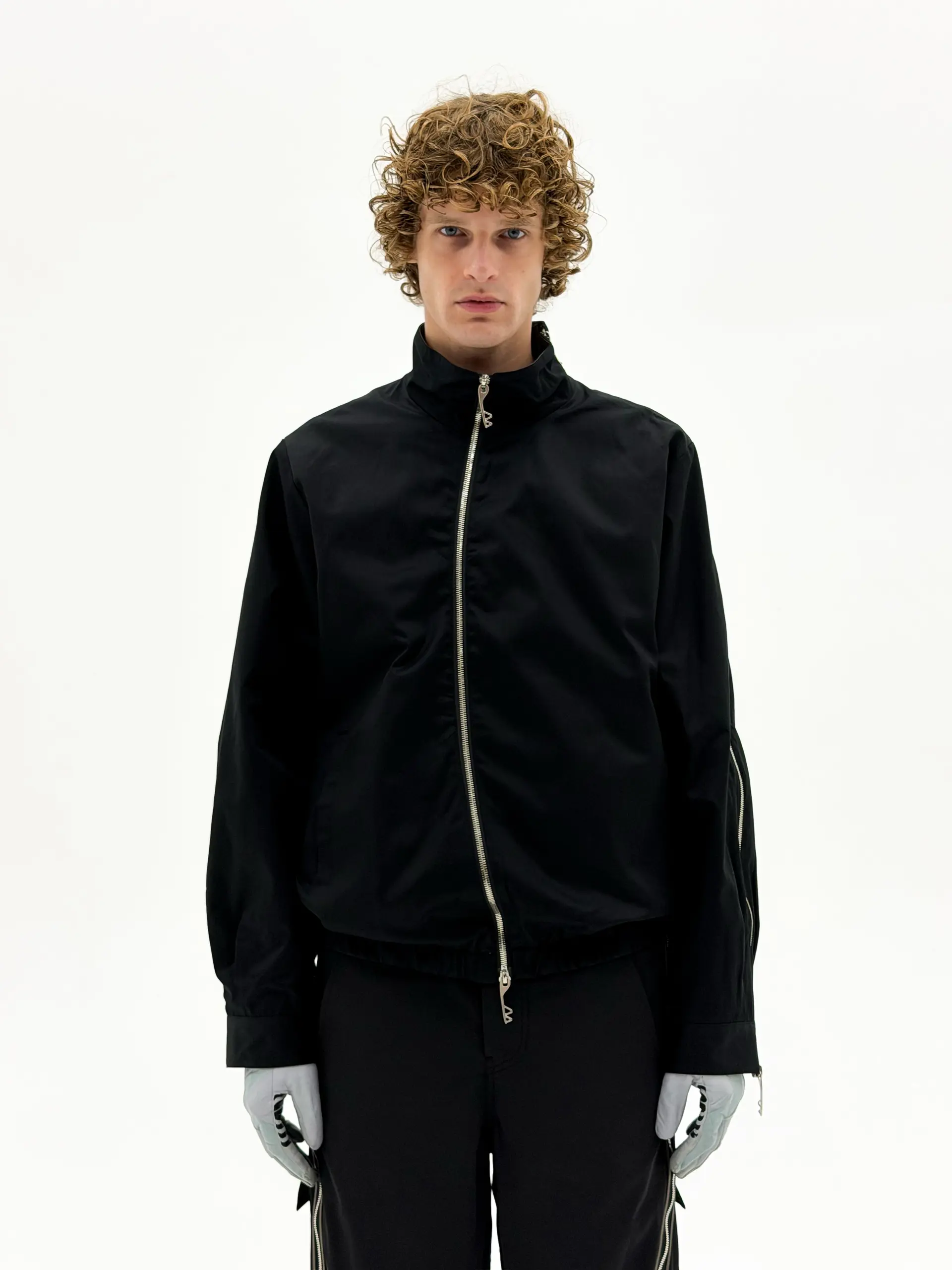 Asymmetrical Operator Zip Jacket (Black)