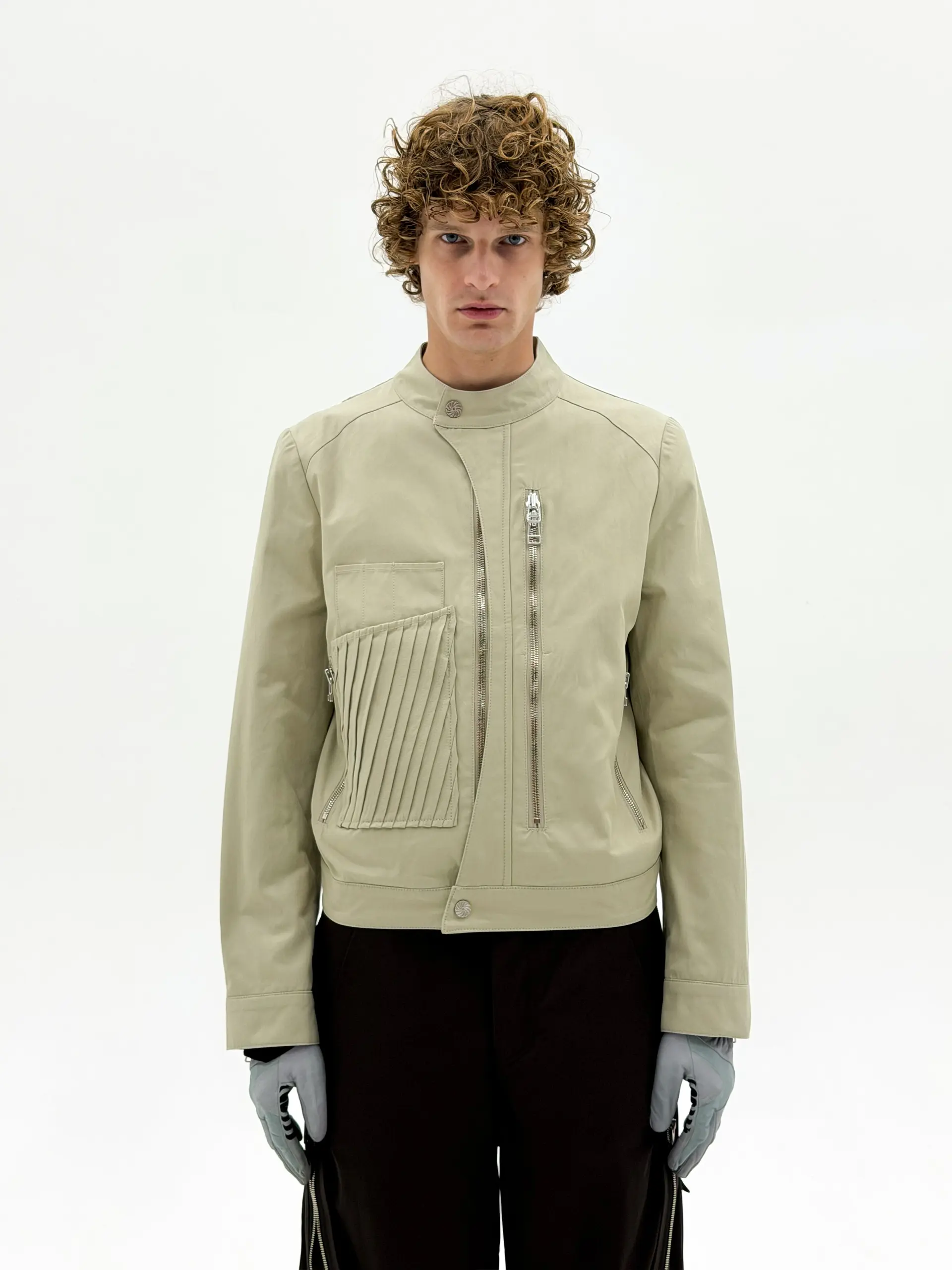 Wave Moto Jacket (Beige)