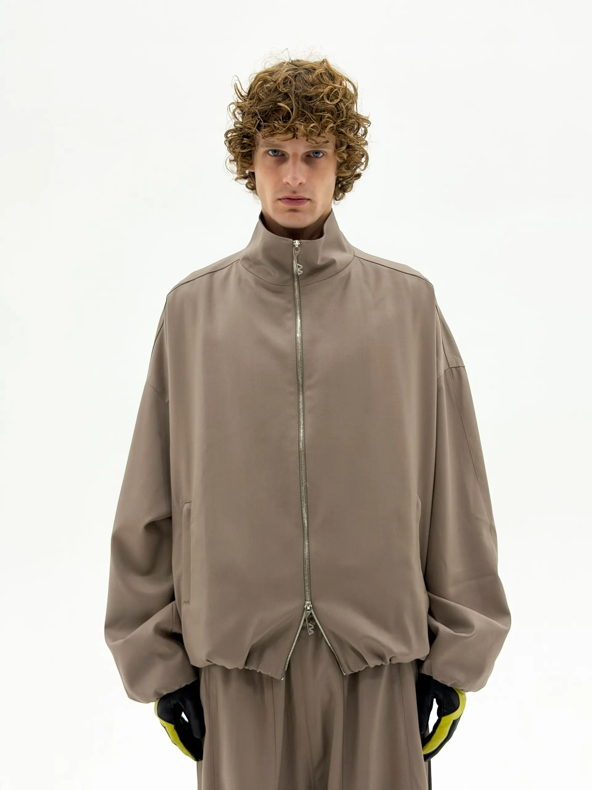 Wool OS Track Jacket (Beige)