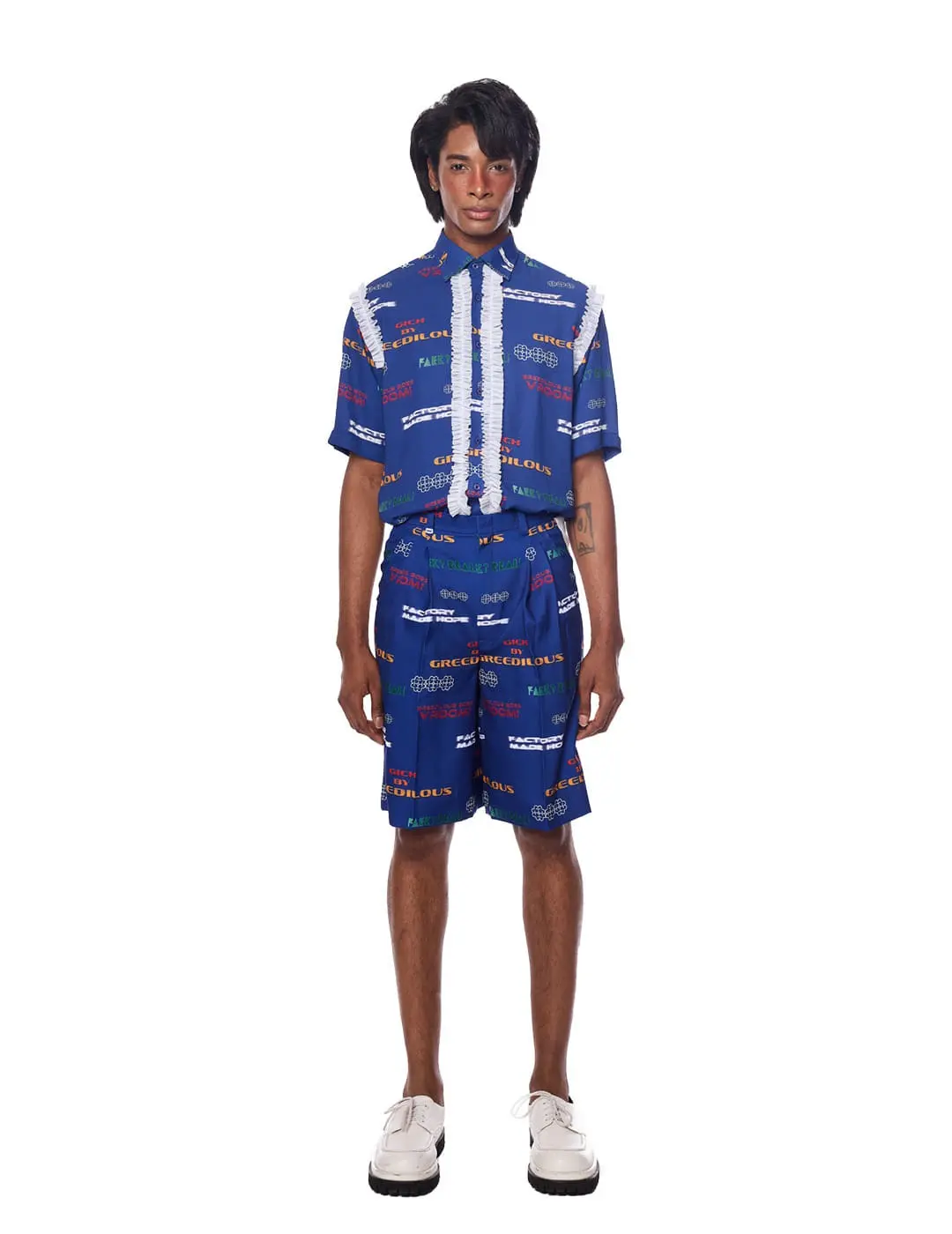Typo Print Tailored Shorts