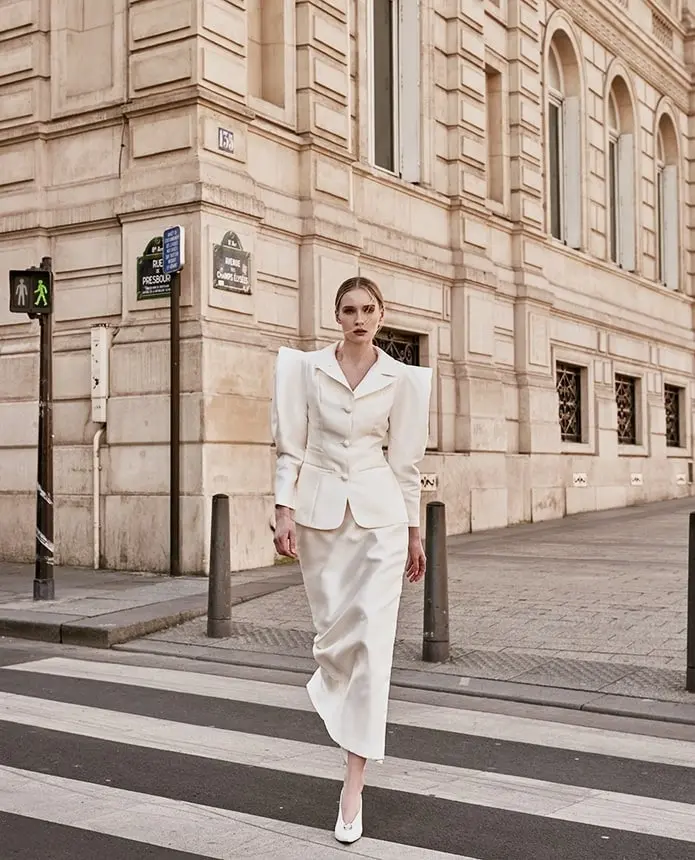 Polyester Two-Piece Set (Cream)