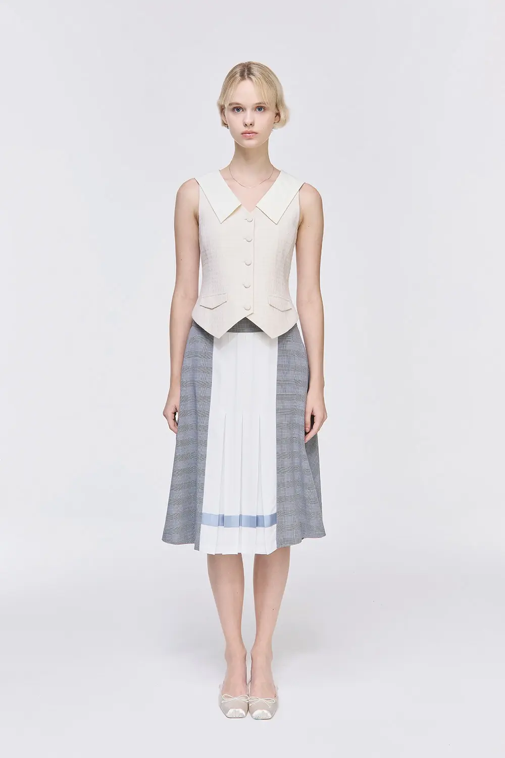 Plaid Pleated Skirt
