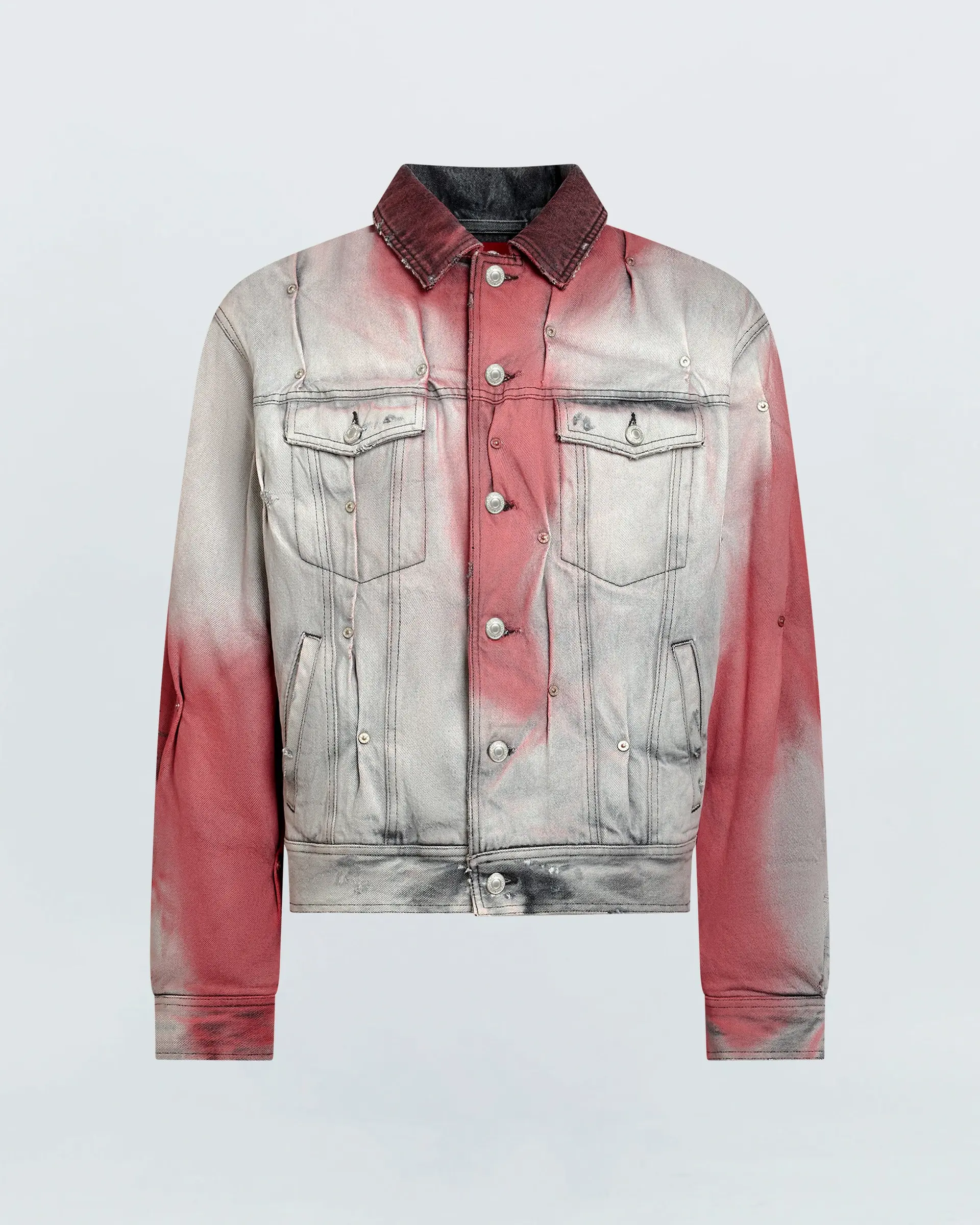 Padded Multi Rivet Denim Jacket