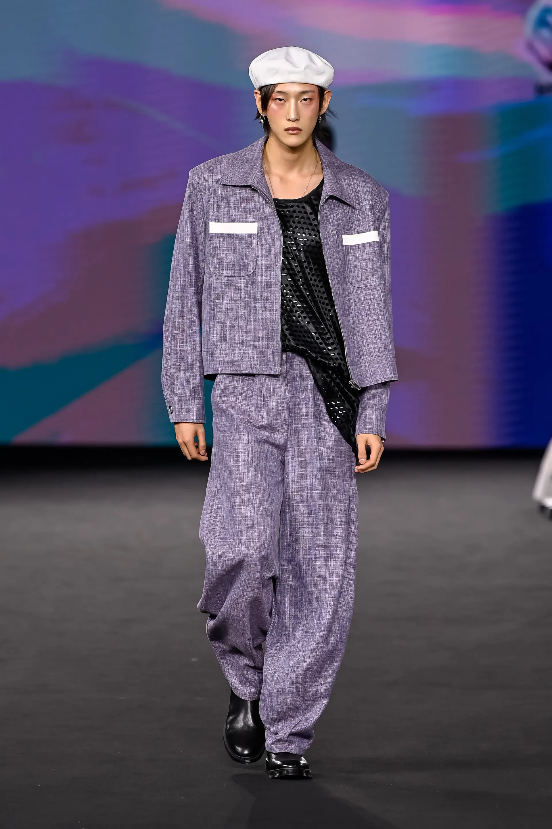 26SS Blue Gray Crop Jacket