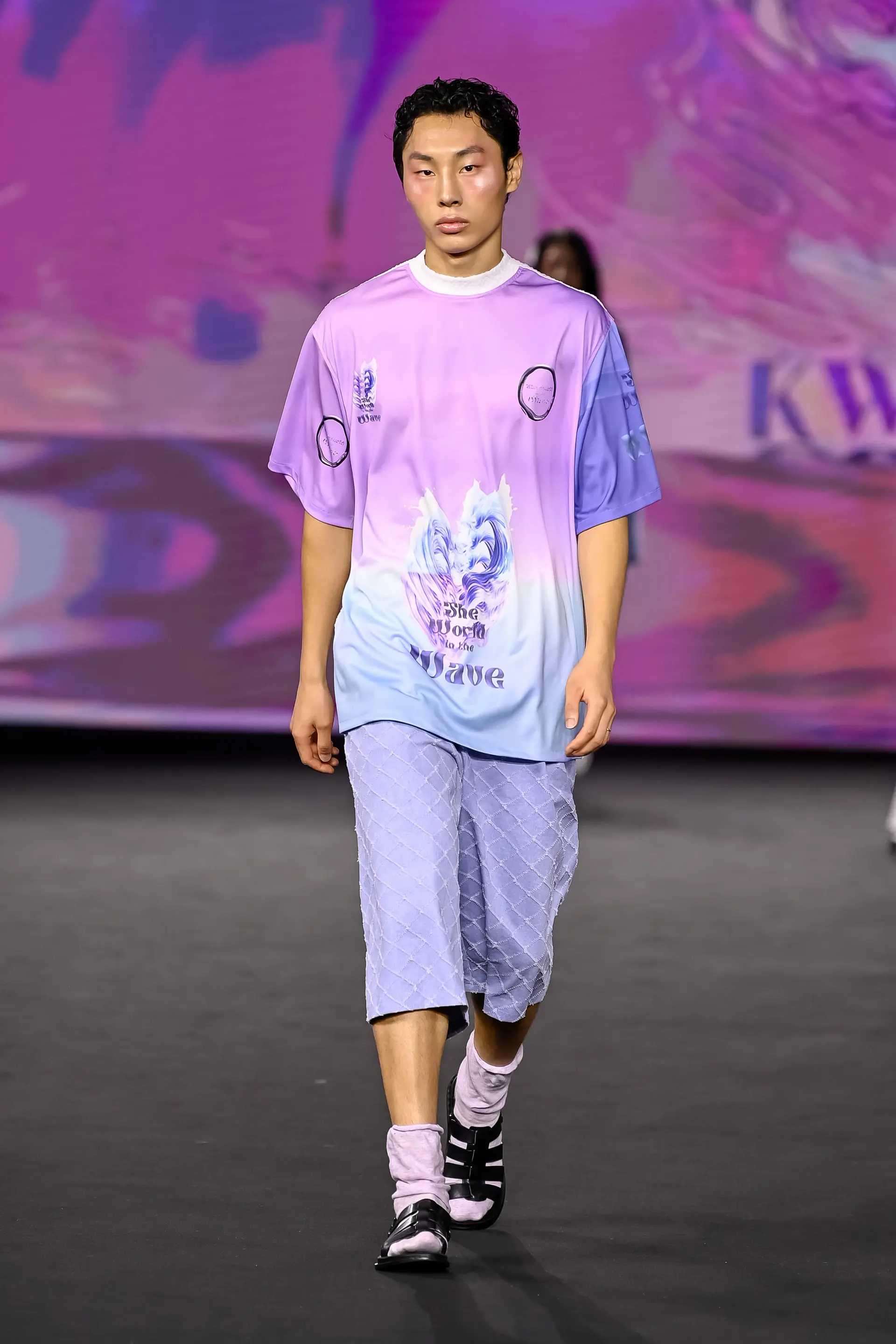 26SS Purple Blue Heart Printing T-Shirt