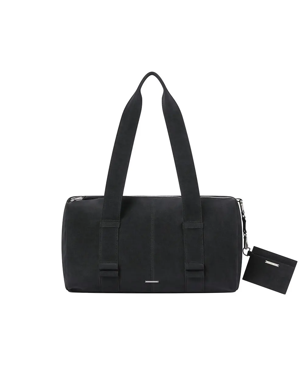 Round Duffel Bag And Wallet (BLACK)