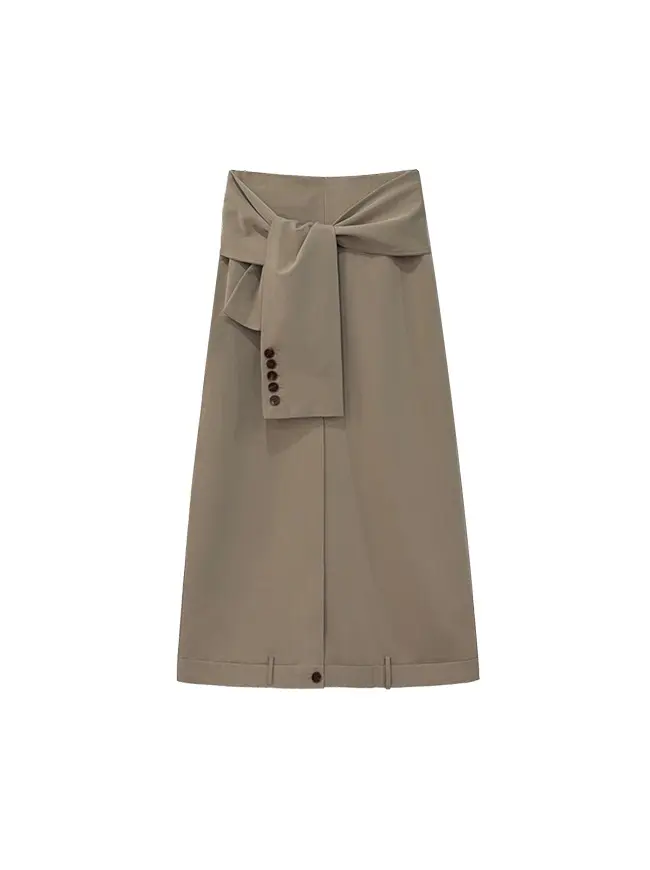 Tied Detail Long Skirt