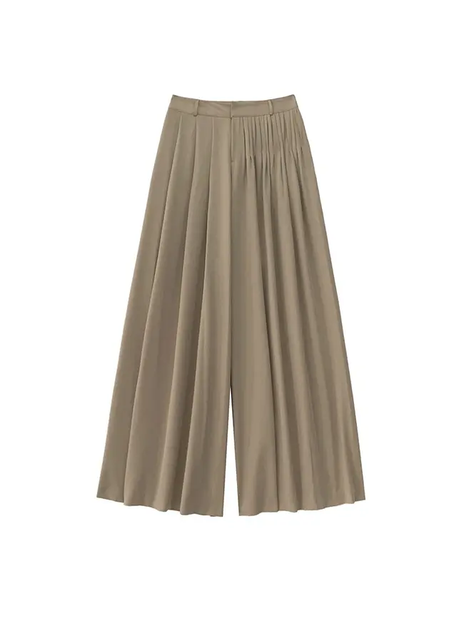 Wide Pin Tuck Slacks