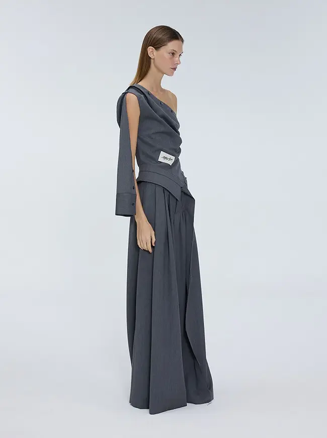 Pin-Tuck Split Slacks