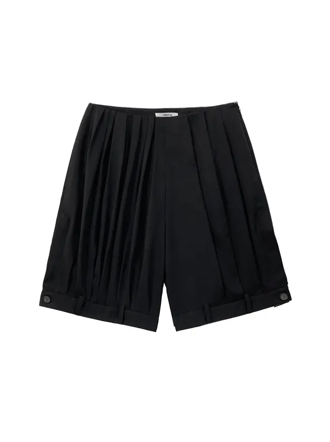Side Zipper Slit Bermuda Pants